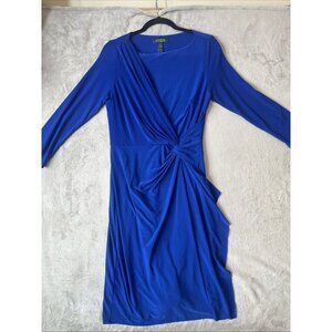 Lauren Ralph Lauren Royal Blue Twist Knot Sheath Dress Women’s 10